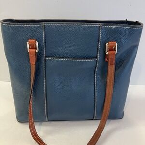 Dooney & Bourke Lexington  Blue Pebble Grain Leather Shoulder Bag